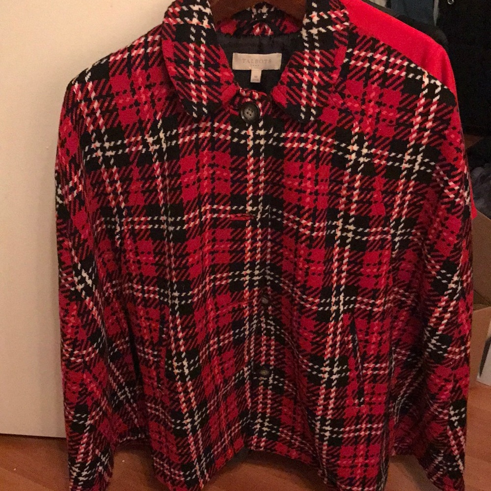 Talbots plaid cape-only worn once!